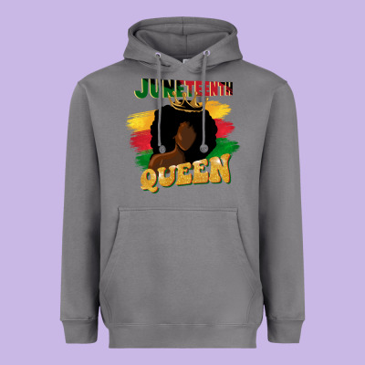 Juneteenth Queen Black Woman Afro Queen Heavyweight Hoodie Designed By Cowgirlartshop