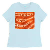 Baby Blue orange glitter heart Ladies Tee - JahusDesignShop