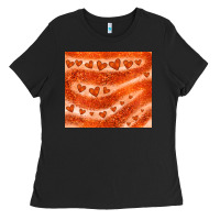 Black orange glitter heart Ladies Tee - JahusDesignShop