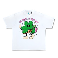 White so luckin boujee Urban Heavy Tee - MaliasSmallBusiness