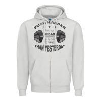 Dove Grey push harder Zipper Hoodie - Bettercallsaul