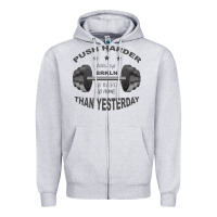 Heather Grey push harder Zipper Hoodie - Bettercallsaul