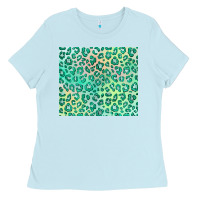 Baby Blue green leopard glitter Ladies Tee - JahusDesignShop