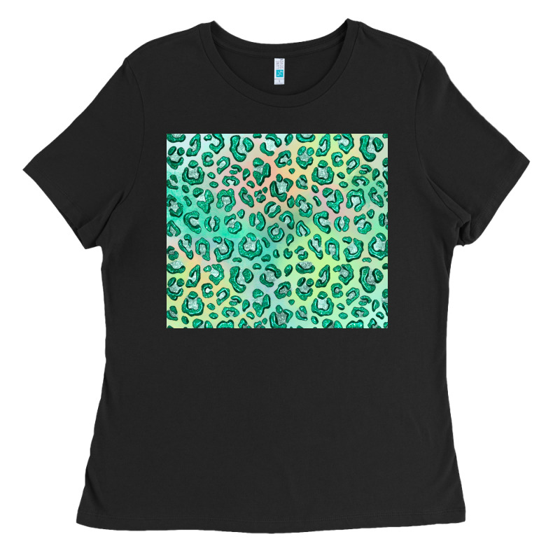Green Leopard Glitter Ladies Tee by JahusDesignShop | Teevron