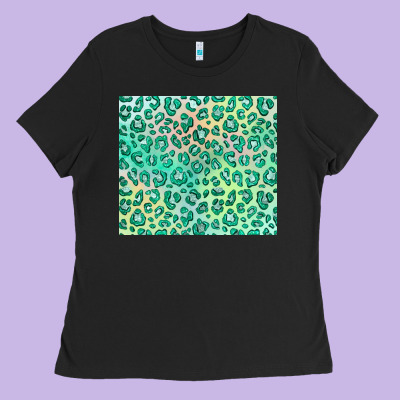 Green Leopard Glitter Ladies Tee Designed By Jahusdesignshop