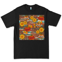 Black pumpkin plaid sunflower seamless Premium Tee - AdoDesignShop