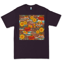 Plum pumpkin plaid sunflower seamless Premium Tee - AdoDesignShop
