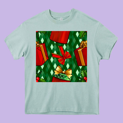 Christmas Surprise Gift Box Seamless Pattern Heavy Core Tee Designed By Bundleandbundleshop