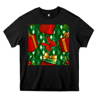 Black christmas surprise gift box seamless pattern Heavy Core Tee - BundleAndBundleShop