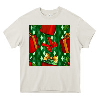 Cream christmas surprise gift box seamless pattern Heavy Core Tee - BundleAndBundleShop