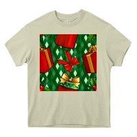 Mossy christmas surprise gift box seamless pattern Heavy Core Tee - BundleAndBundleShop