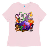 Bubblegum Pink zombie nurse   halloween Ladies Tee - AdoDesignShop