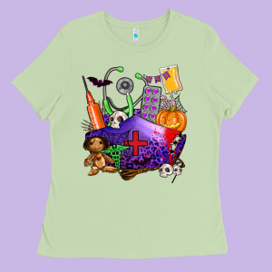 Zombie Nurse   Halloween Ladies Tee Designed By Adodesignshop