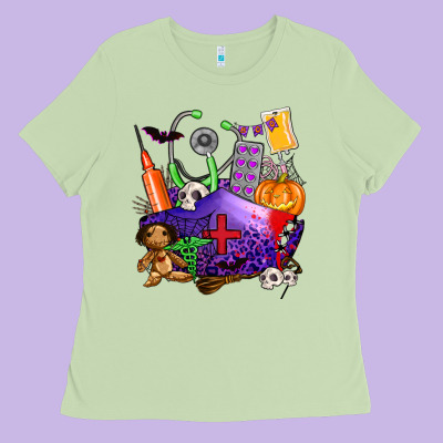 Zombie Nurse   Halloween Ladies Tee Designed By Adodesignshop