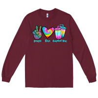 Burgundy peace love loaded tea Long Sleeve Tee - JahusDesignShop