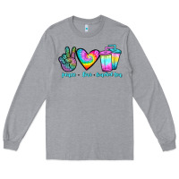 Heather Grey peace love loaded tea Long Sleeve Tee - JahusDesignShop