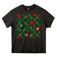 Asphalt christmas ornaments seamless  pattern Heavy Core Tee - BundleAndBundleShop