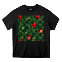 Black christmas ornaments seamless  pattern Heavy Core Tee - BundleAndBundleShop