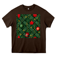 Chocolate Brown christmas ornaments seamless  pattern Heavy Core Tee - BundleAndBundleShop