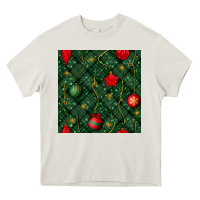 Cream christmas ornaments seamless  pattern Heavy Core Tee - BundleAndBundleShop