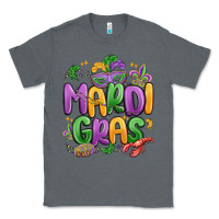 Charcoal Heather mardi gras Classic Tee - MaliasSmallBusiness
