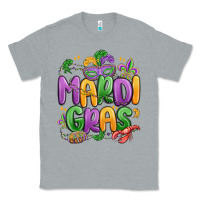 Heather Grey mardi gras Classic Tee - MaliasSmallBusiness
