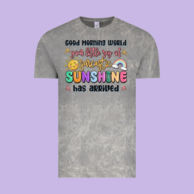 Good Morning World Your Little Ray Of Sarcastic Vintage Tee Designed By Maliassmallbusiness