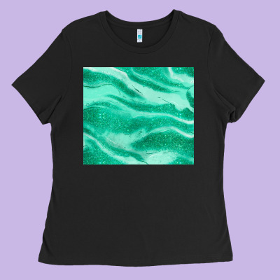 Green Glitter Ladies Tee Designed By Jahusdesignshop