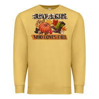 Antique Gold just a girl who loves fall Premium Sweatshirt - CowGirlArtShop