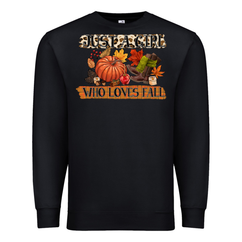 Just A Girl Who Loves Fall Premium Sweatshirt by CowGirlArtShop | Teevron