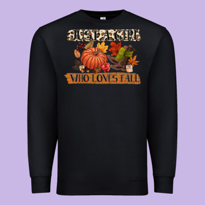 Just A Girl Who Loves Fall Premium Sweatshirt Designed By Cowgirlartshop