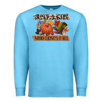 Ocean Blue just a girl who loves fall Premium Sweatshirt - CowGirlArtShop