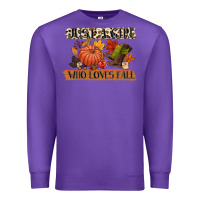 Purple just a girl who loves fall Premium Sweatshirt - CowGirlArtShop