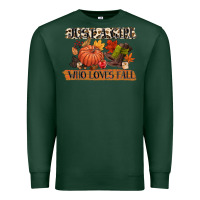 Sports Green just a girl who loves fall Premium Sweatshirt - CowGirlArtShop