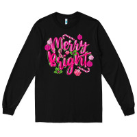 Black merry and bright Long Sleeve Tee - MaliasSmallBusiness