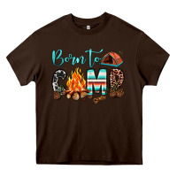 Chocolate Brown born to camp Heavy Core Tee - JahusDesignShop