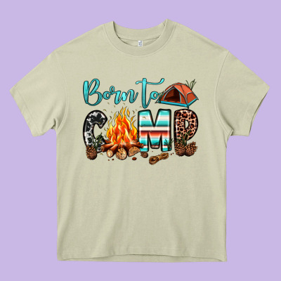 Born To Camp Heavy Core Tee Designed By Jahusdesignshop