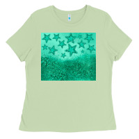 Matcha green glitter star Ladies Tee - JahusDesignShop