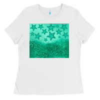 White green glitter star Ladies Tee - JahusDesignShop