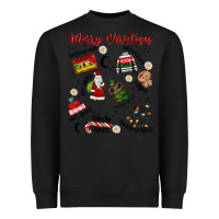 Black Merry Christmas Heavyweight Sweatshirt - MaliasSmallBusiness