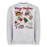Heather Grey Merry Christmas Heavyweight Sweatshirt - MaliasSmallBusiness