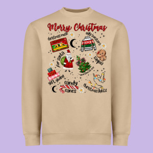 Merry Christmas Heavyweight Sweatshirt Designed By Maliassmallbusiness