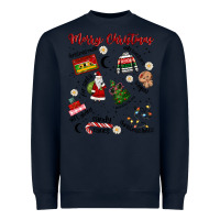 Navy Merry Christmas Heavyweight Sweatshirt - MaliasSmallBusiness