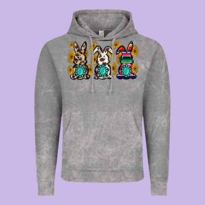 Western Bunny Vintage Hoodie Designed By Maliassmallbusiness