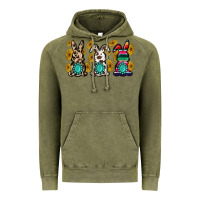Vintage Olive western bunny Vintage Hoodie - MaliasSmallBusiness