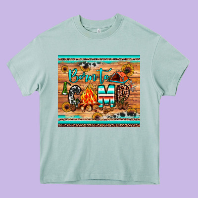 Born To Camp Heavy Core Tee Designed By Jahusdesignshop