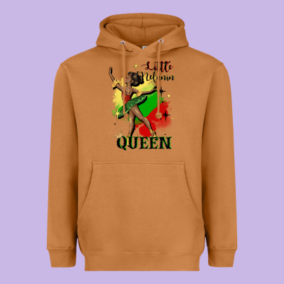 Little Melanin Queen Heavyweight Hoodie Designed By Cowgirlartshop