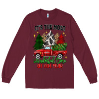 Burgundy its the most wonderful time of the year Long Sleeve Tee - MaliasSmallBusiness