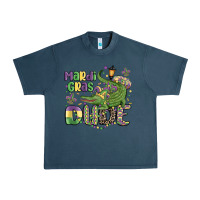 Midnight Navy mardi gras dude alligator Urban Heavy Tee - MaliasSmallBusiness