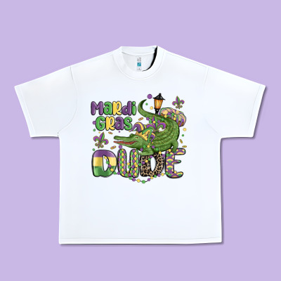 Mardi Gras Dude Alligator Urban Heavy Tee Designed By Maliassmallbusiness